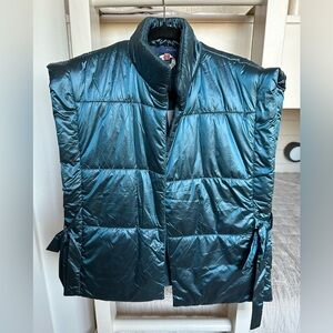 Pilcro Anthropologie Shiny Teal Puffer Vest NWT